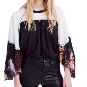 Free People Friday Fever Top Flowy Boho Floral Hippie Size Small